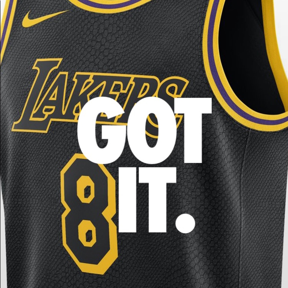 Kobe black mamba jersey sz xxl Lakers city edition
